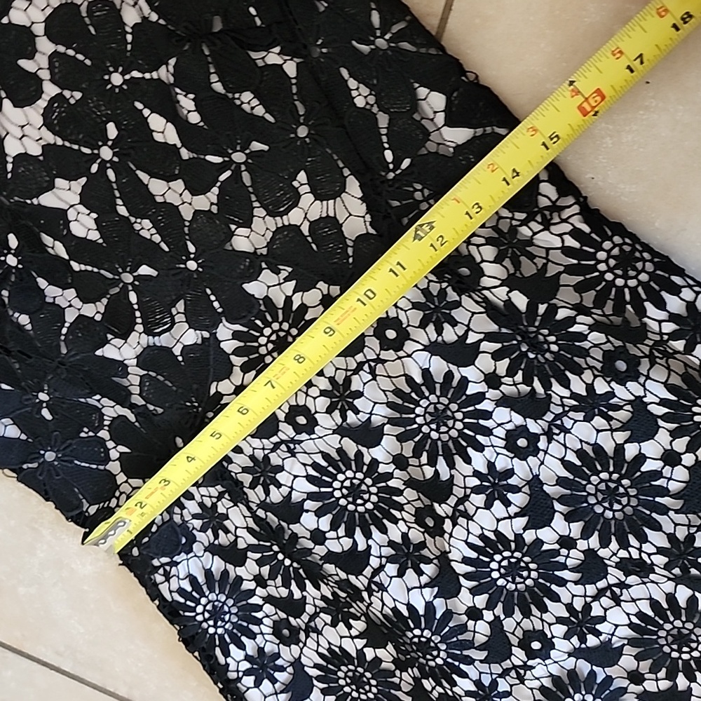 Karen Millen Black and White Lace Midi Dress - Picture 10 of 16